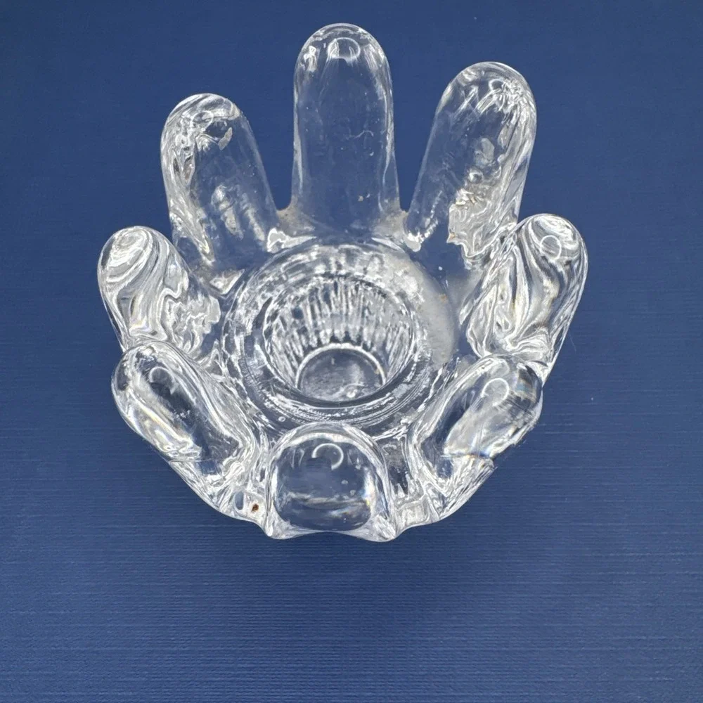 Vintage Kosta Boda Taper Candle Holder Sunflower Glass MCM‎ Scandi Goran Warff